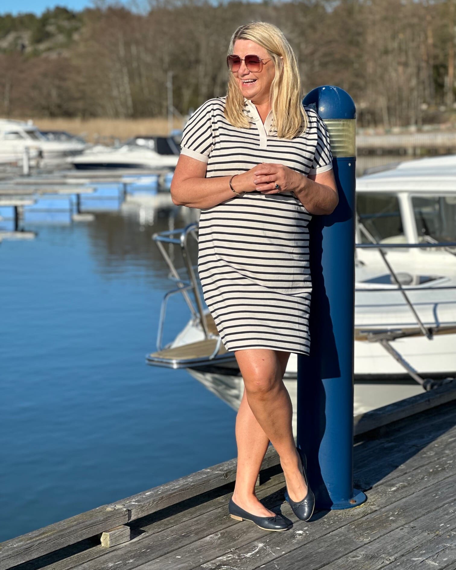 Relaxed lyocell polo knee dress