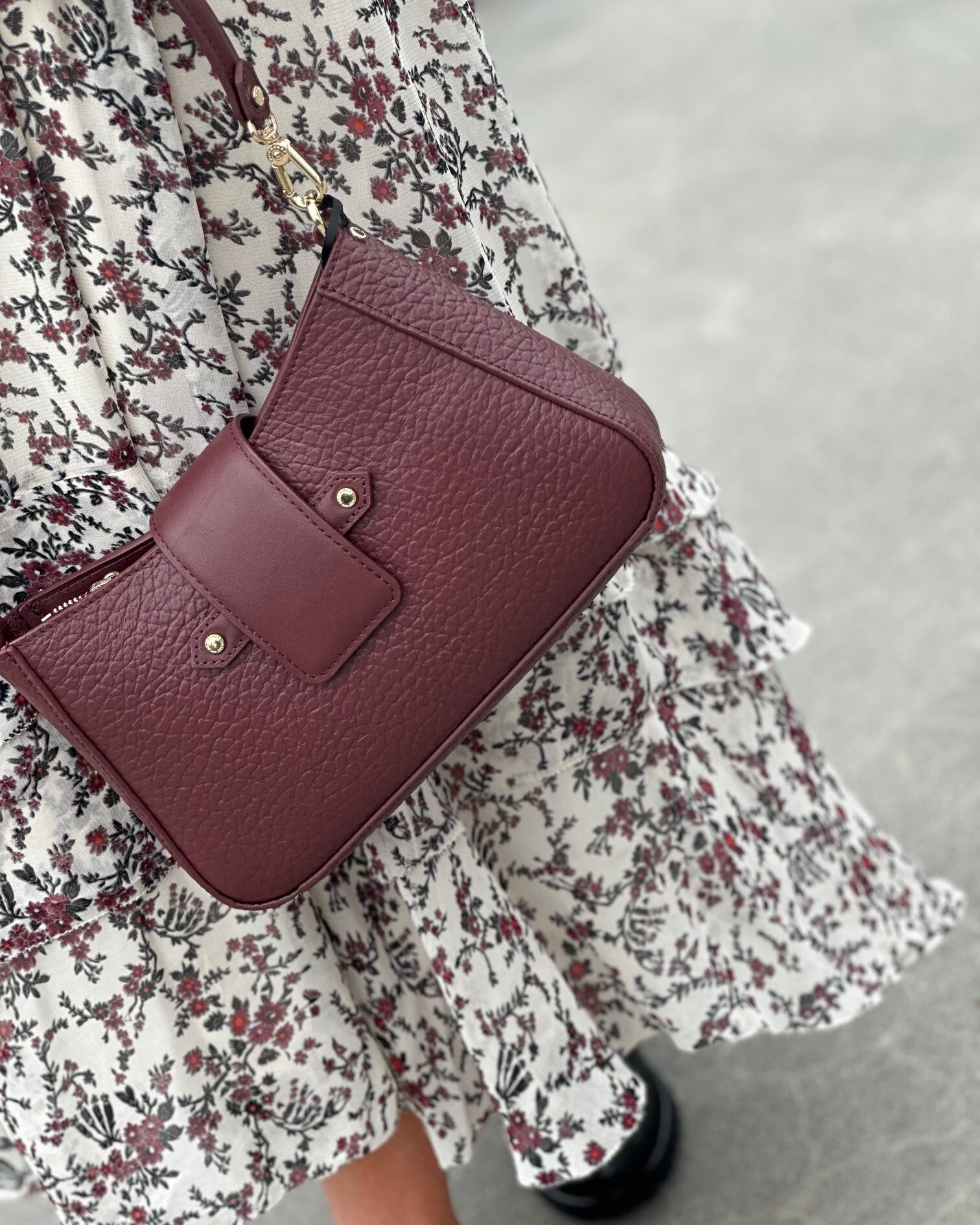 Cowhide leather small shoulder bag