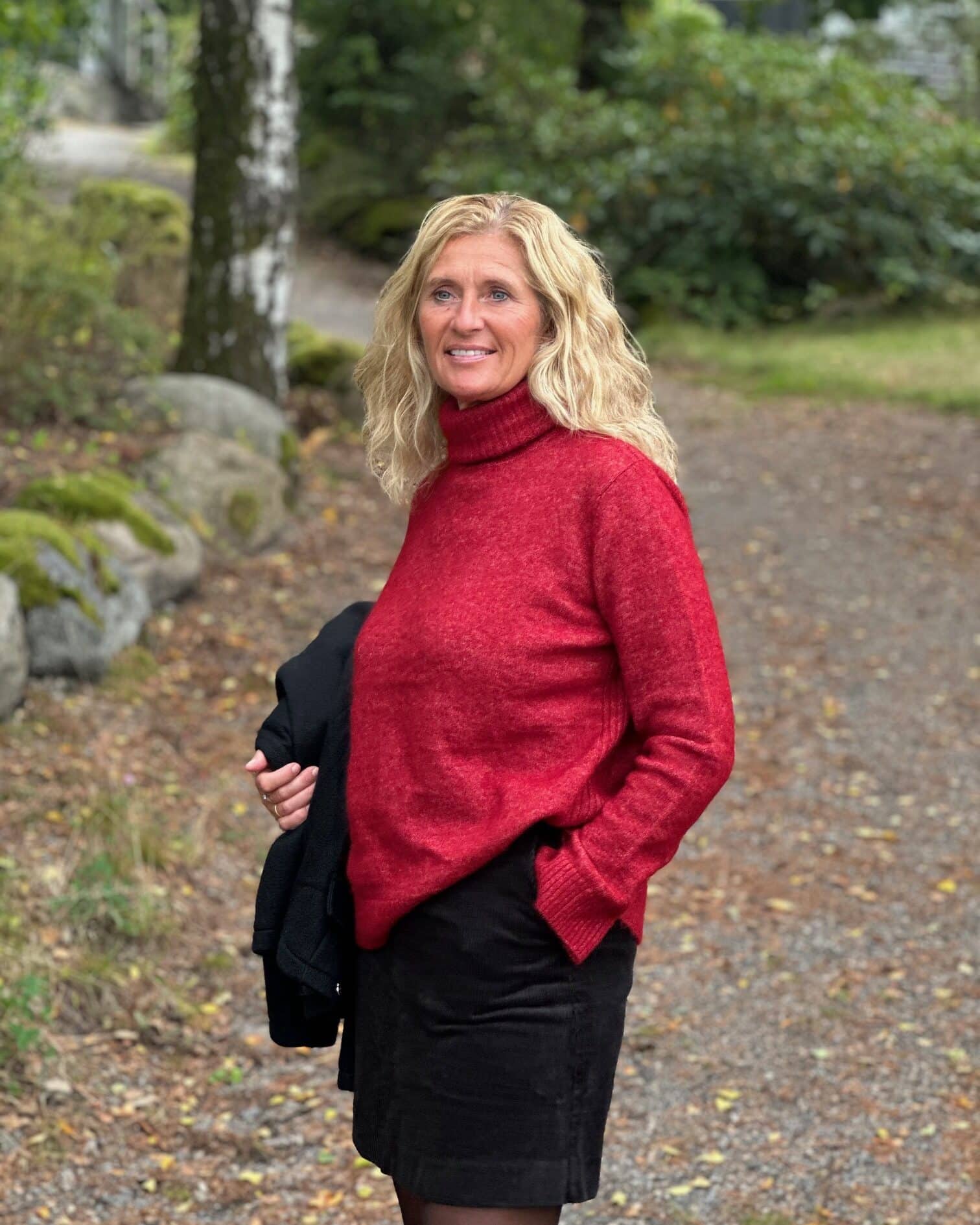 Roll neck ribbed